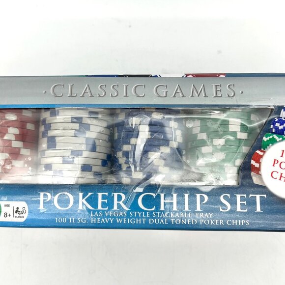 Poker Chip Set 11.5g Las Vegas Style Stackable Tray 100 Heavyweight Dual-Toned - Picture 7 of 15